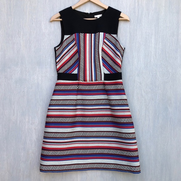 Shoshanna Dresses & Skirts - Shoshanna stripe fit and flare dress 8 black red